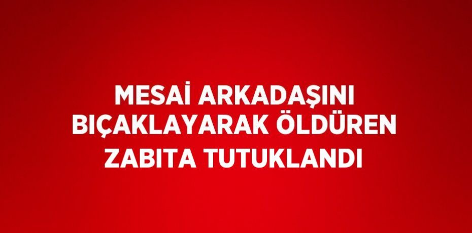 MESAİ ARKADAŞINI BIÇAKLAYARAK ÖLDÜREN ZABITA TUTUKLANDI