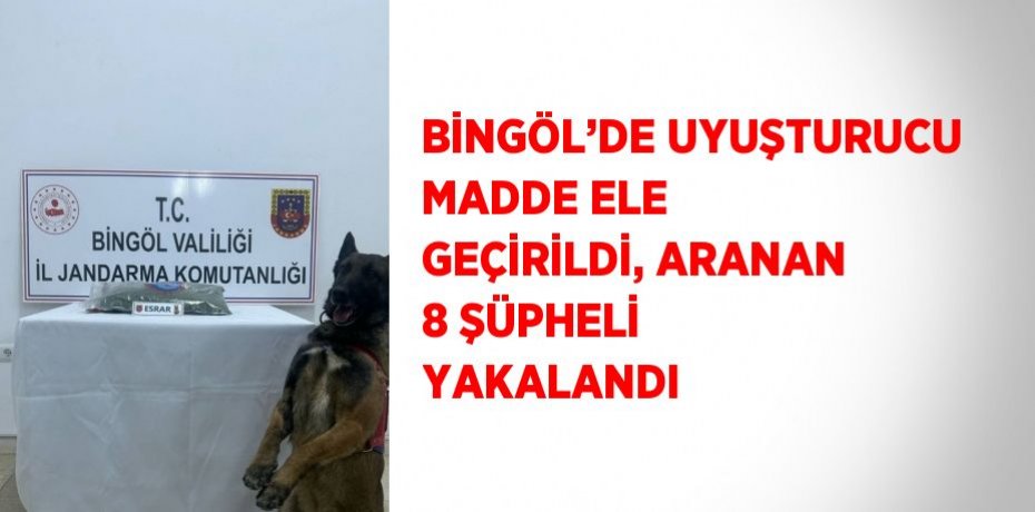 BİNGÖL’DE UYUŞTURUCU MADDE ELE GEÇİRİLDİ, ARANAN 8 ŞÜPHELİ YAKALANDI