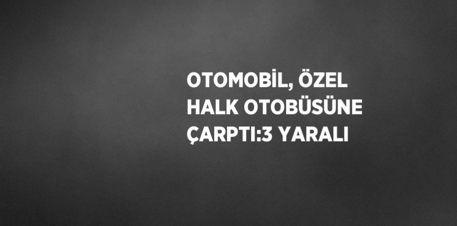 OTOMOBİL, ÖZEL HALK OTOBÜSÜNE ÇARPTI:3 YARALI