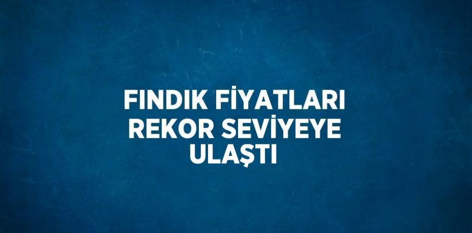 FINDIK FİYATLARI REKOR SEVİYEYE ULAŞTI