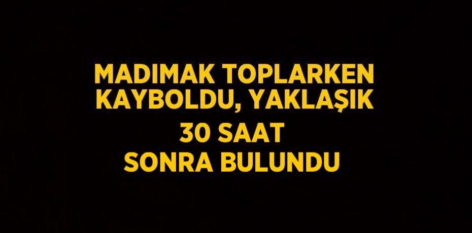 MADIMAK TOPLARKEN KAYBOLDU, YAKLAŞIK 30 SAAT SONRA BULUNDU