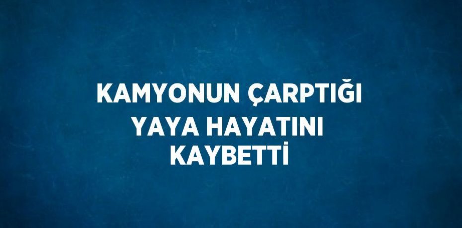 KAMYONUN ÇARPTIĞI YAYA HAYATINI KAYBETTİ