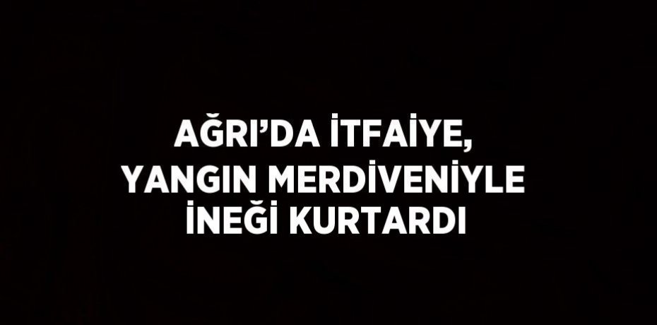 AĞRI’DA İTFAİYE, YANGIN MERDİVENİYLE İNEĞİ KURTARDI