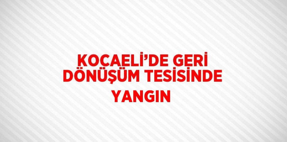 KOCAELİ’DE GERİ DÖNÜŞÜM TESİSİNDE YANGIN