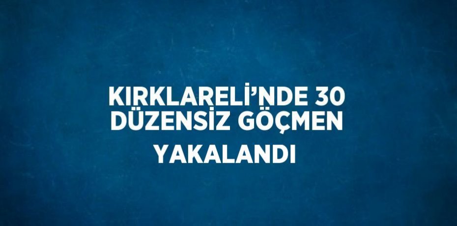 KIRKLARELİ’NDE 30 DÜZENSİZ GÖÇMEN YAKALANDI