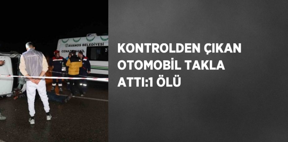 KONTROLDEN ÇIKAN OTOMOBİL TAKLA ATTI:1 ÖLÜ