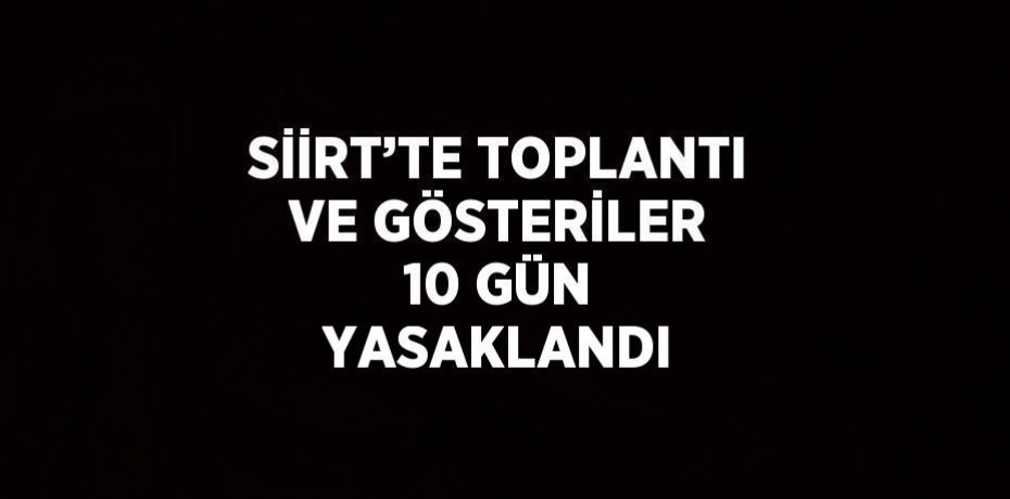SİİRT’TE TOPLANTI VE GÖSTERİLER 10 GÜN YASAKLANDI
