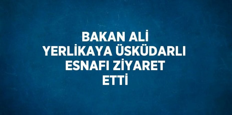 BAKAN ALİ YERLİKAYA ÜSKÜDARLI ESNAFI ZİYARET ETTİ