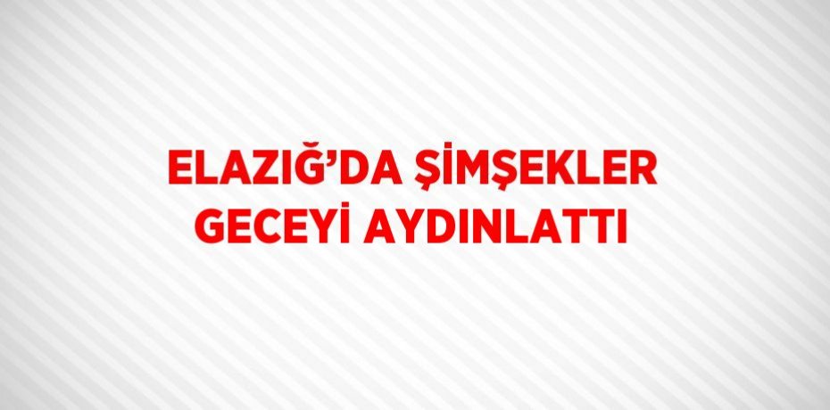 ELAZIĞ’DA ŞİMŞEKLER GECEYİ AYDINLATTI