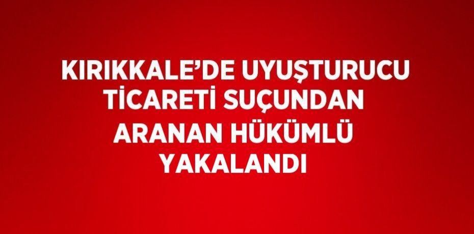 KIRIKKALE’DE UYUŞTURUCU TİCARETİ SUÇUNDAN ARANAN HÜKÜMLÜ YAKALANDI