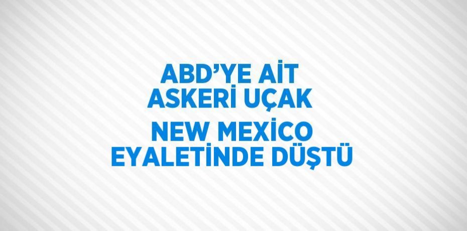 ABD’YE AİT ASKERİ UÇAK NEW MEXİCO EYALETİNDE DÜŞTÜ