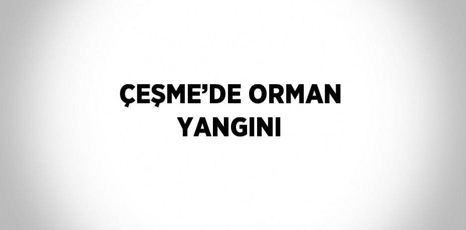ÇEŞME’DE ORMAN YANGINI