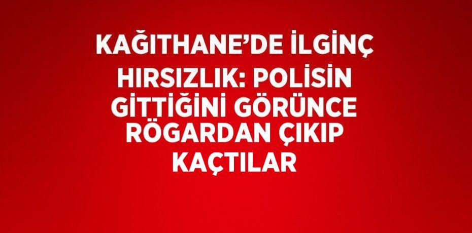 KAĞITHANE’DE İLGİNÇ HIRSIZLIK: POLİSİN GİTTİĞİNİ GÖRÜNCE RÖGARDAN ÇIKIP KAÇTILAR