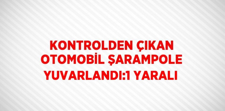 KONTROLDEN ÇIKAN OTOMOBİL ŞARAMPOLE YUVARLANDI:1 YARALI