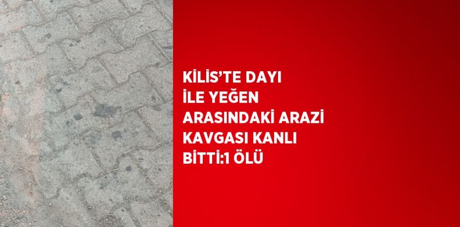 KİLİS’TE DAYI İLE YEĞEN ARASINDAKİ ARAZİ KAVGASI KANLI BİTTİ:1 ÖLÜ