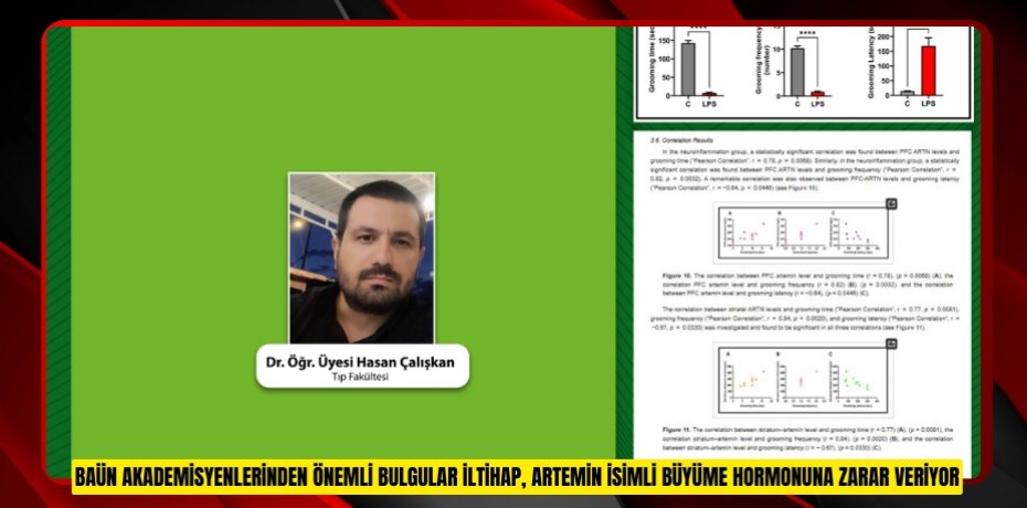 BAÜN AKADEMİSYENLERİNDEN ÖNEMLİ BULGULAR İLTİHAP, ARTEMİN İSİMLİ BÜYÜME HORMONUNA ZARAR VERİYOR