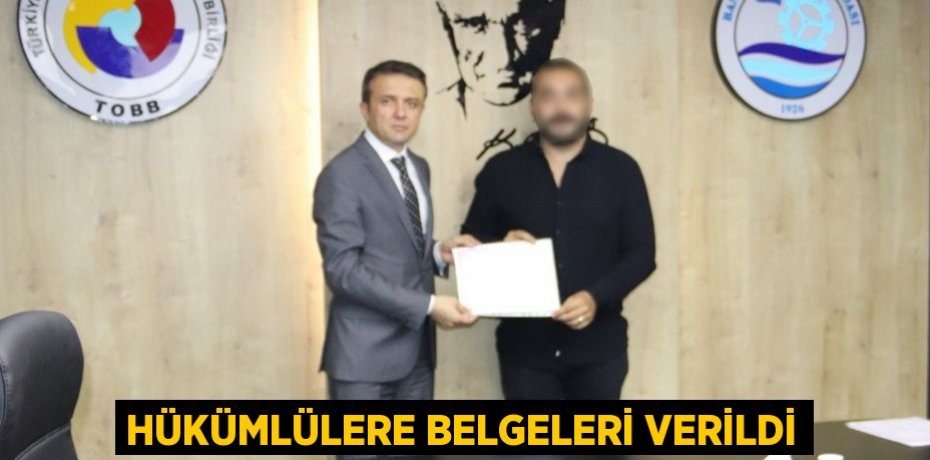 Hükümlülere belgeleri verildi