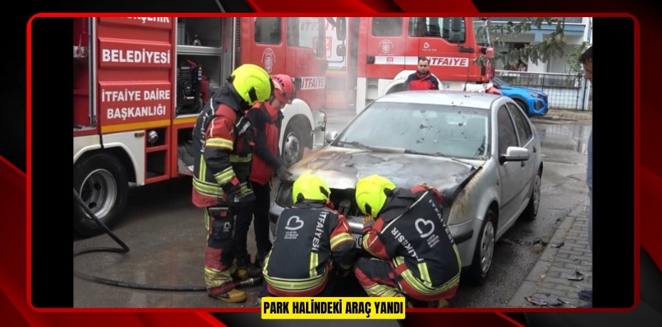 Park halindeki araç yandı