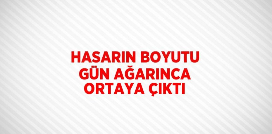 HASARIN BOYUTU GÜN AĞARINCA ORTAYA ÇIKTI