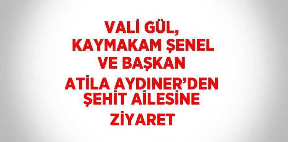 VALİ GÜL, KAYMAKAM ŞENEL VE BAŞKAN ATİLA AYDINER’DEN ŞEHİT AİLESİNE ZİYARET