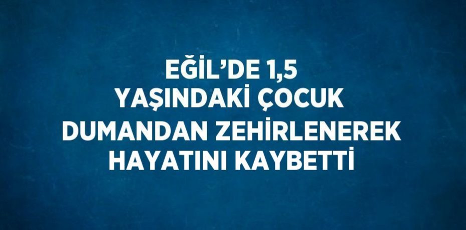 EĞİL’DE 1,5 YAŞINDAKİ ÇOCUK DUMANDAN ZEHİRLENEREK HAYATINI KAYBETTİ