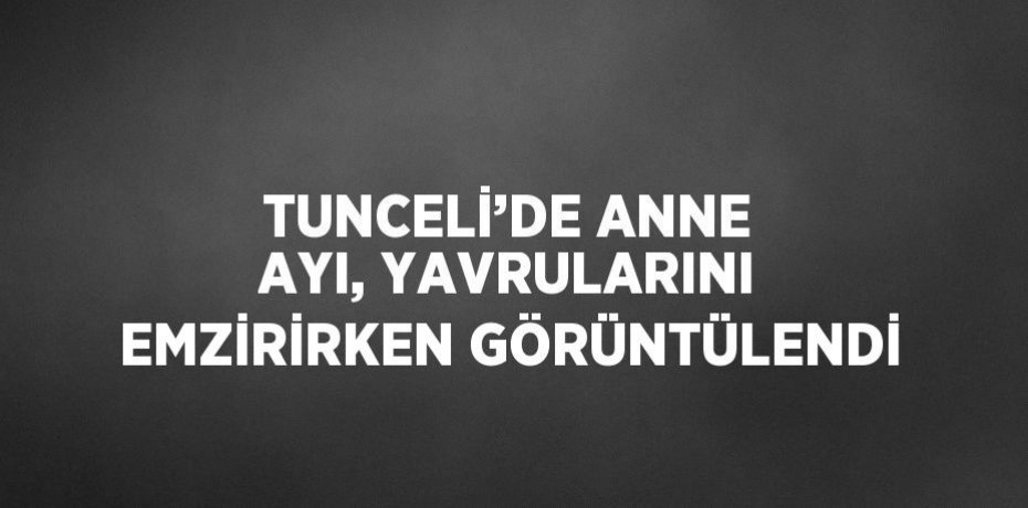 TUNCELİ’DE ANNE AYI, YAVRULARINI EMZİRİRKEN GÖRÜNTÜLENDİ