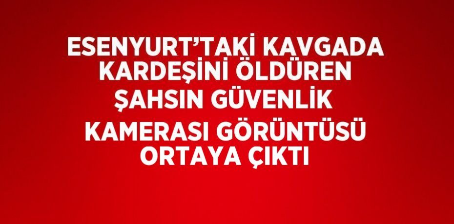 ESENYURT’TAKİ KAVGADA KARDEŞİNİ ÖLDÜREN ŞAHSIN GÜVENLİK KAMERASI GÖRÜNTÜSÜ ORTAYA ÇIKTI