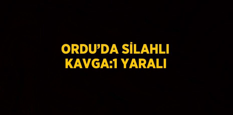 ORDU’DA SİLAHLI KAVGA:1 YARALI