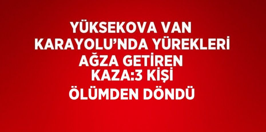 YÜKSEKOVA VAN KARAYOLU’NDA YÜREKLERİ AĞZA GETİREN KAZA:3 KİŞİ ÖLÜMDEN DÖNDÜ