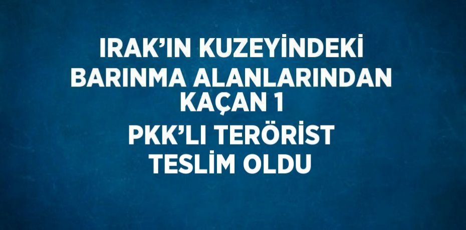 IRAK’IN KUZEYİNDEKİ BARINMA ALANLARINDAN KAÇAN 1 PKK’LI TERÖRİST TESLİM OLDU