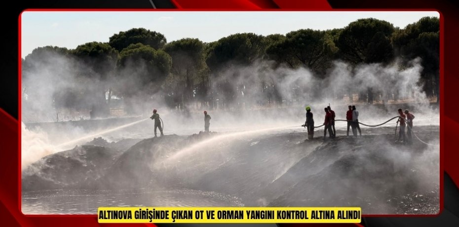 Altınova girişinde çıkan ot ve orman yangını kontrol altına alındı  