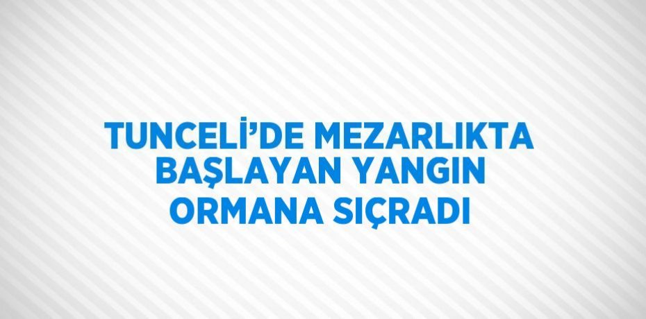 TUNCELİ’DE MEZARLIKTA BAŞLAYAN YANGIN ORMANA SIÇRADI
