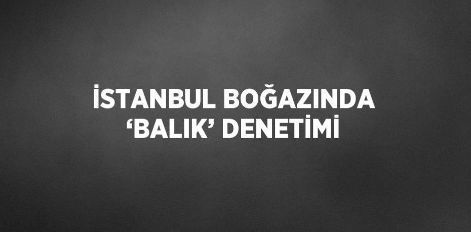 İSTANBUL BOĞAZINDA ‘BALIK’ DENETİMİ
