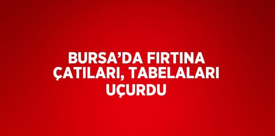 BURSA’DA FIRTINA ÇATILARI, TABELALARI UÇURDU