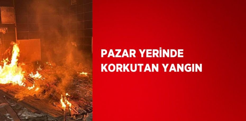 PAZAR YERİNDE KORKUTAN YANGIN