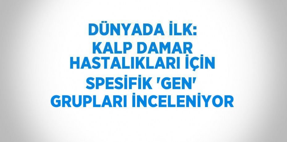 DÜNYADA İLK: KALP DAMAR HASTALIKLARI İÇİN SPESİFİK 'GEN' GRUPLARI İNCELENİYOR