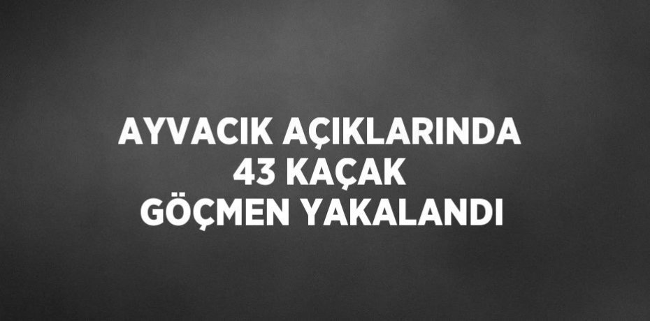 AYVACIK AÇIKLARINDA 43 KAÇAK GÖÇMEN YAKALANDI