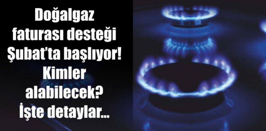Doğalgaz faturası desteği Şubat’ta başlıyor!