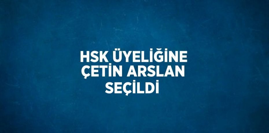 HSK ÜYELİĞİNE ÇETİN ARSLAN SEÇİLDİ