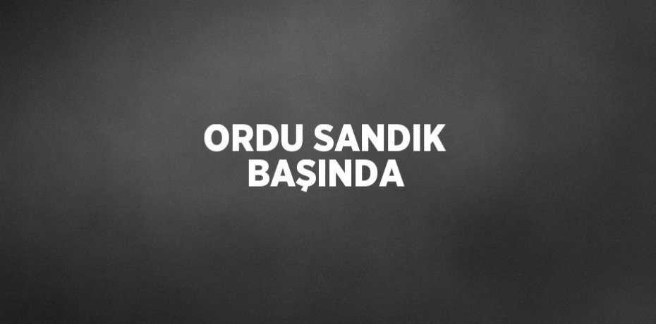 ORDU SANDIK BAŞINDA
