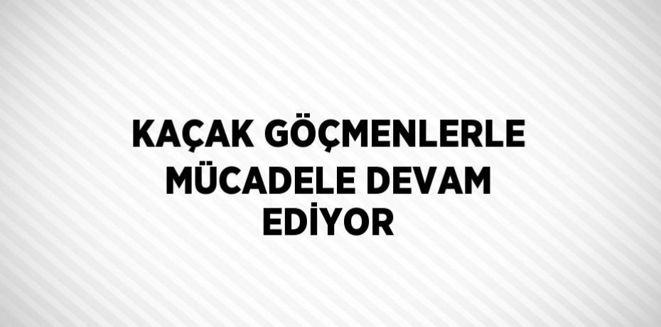 KAÇAK GÖÇMENLERLE MÜCADELE DEVAM EDİYOR