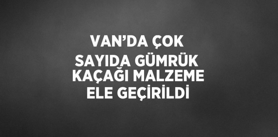 VAN’DA ÇOK SAYIDA GÜMRÜK KAÇAĞI MALZEME ELE GEÇİRİLDİ
