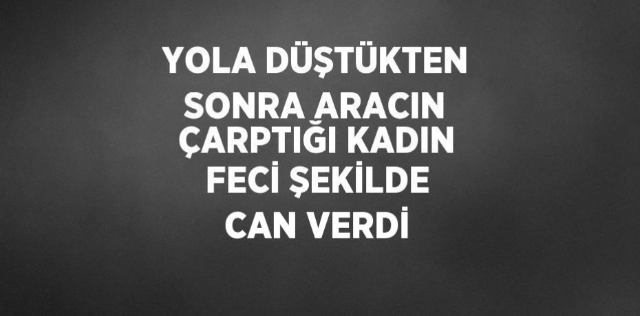 YOLA DÜŞTÜKTEN SONRA ARACIN ÇARPTIĞI KADIN FECİ ŞEKİLDE CAN VERDİ