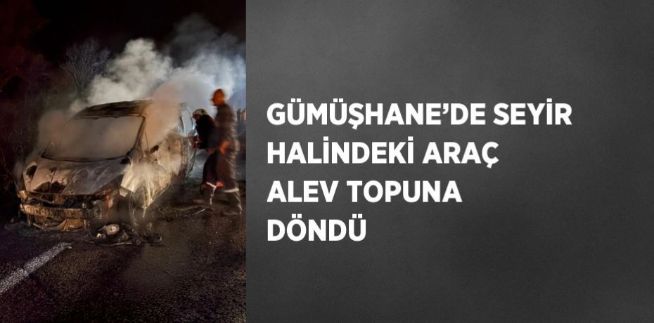 GÜMÜŞHANE’DE SEYİR HALİNDEKİ ARAÇ ALEV TOPUNA DÖNDÜ