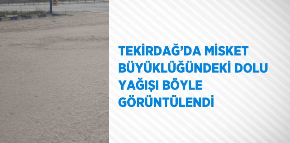 TEKİRDAĞ’DA MİSKET BÜYÜKLÜĞÜNDEKİ DOLU YAĞIŞI BÖYLE GÖRÜNTÜLENDİ