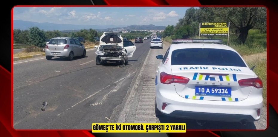 Gömeç’te iki otomobil çarpıştı: 2 yaralı