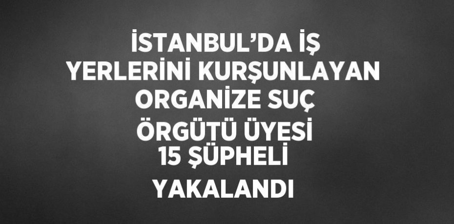İSTANBUL’DA İŞ YERLERİNİ KURŞUNLAYAN ORGANİZE SUÇ ÖRGÜTÜ ÜYESİ 15 ŞÜPHELİ YAKALANDI