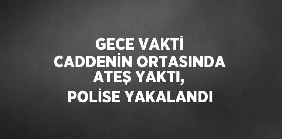 GECE VAKTİ CADDENİN ORTASINDA ATEŞ YAKTI, POLİSE YAKALANDI