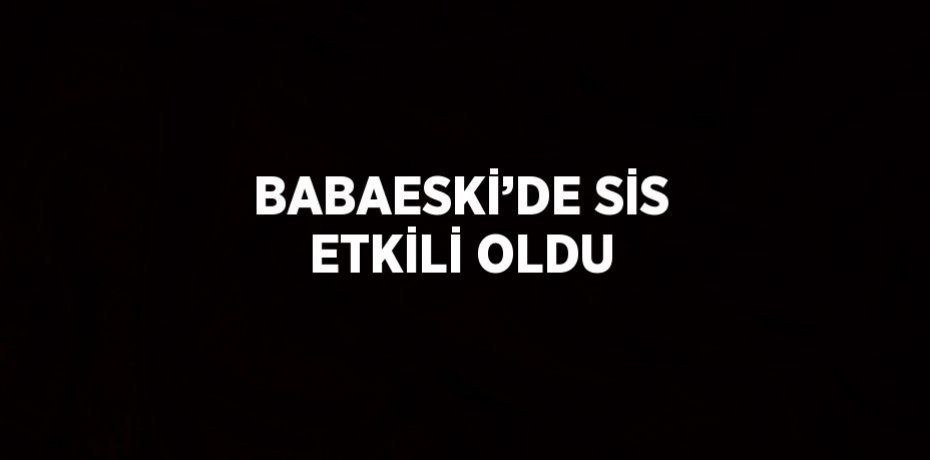 BABAESKİ’DE SİS ETKİLİ OLDU